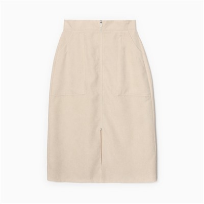 Юбка миди женская MINAKU: Velvet collection, молочная, размер 42