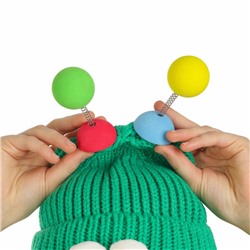 Карнавальная шапка «Глазастик» с рожками р-р 56-58, зелёная