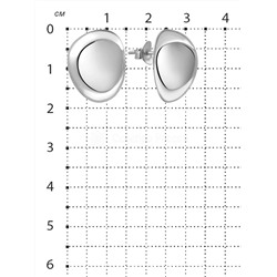 Серьги-пусеты из серебра родированные 925 пробы 18558RHр