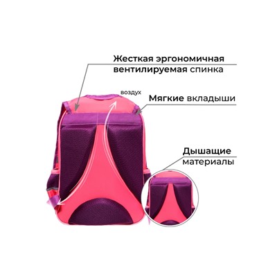 Рюкзак школьный, эргономичная спинка, 37×26×13 см «Аниме подружки»