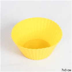 Форма для выпечки силиконовая для кексов 7х3 см / GF-626 /уп 10/2000/ желтая