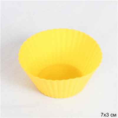 Форма для выпечки силиконовая для кексов 7х3 см / GF-626 /уп 10/2000/ желтая