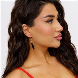 Серьги длинные натуральный камень черный Агат, 1050, арт.218.058