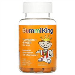 GummiKing, Turmeric + Ginger For Kids, Immunity + Antioxidant + Anti-Inflammatory, Mango Falvor, 60 Gummies