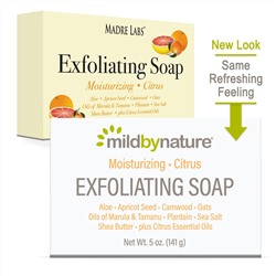 Mild By Nature, отшелушивающее мыло, с маслами марулы, таману и ши, с цитрусовым ароматом, 141 г (5 унций)