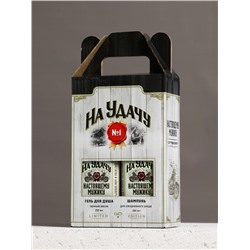 Подарочный набор «На удачу»: гель для душа и шампунь для волос виски, 2×250 мл, Чистое счастье