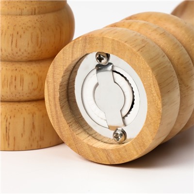 Набор для специй Доляна «Комфорт», 2 предмета: мельница и солонка, бежевый