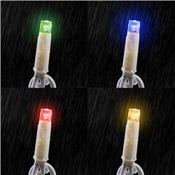 Гирлянда "Бахрома" 3 х 0.6 м , IP65, УМС, белая нить каучук, 108 LED, свечение мульти, 220 В