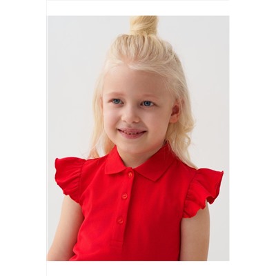 Джемпер трикотажный с воротником поло для девочек PLAYTODAY, 1241969