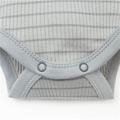 Боди-водолазка «Крошка Я» BASIC LINE, рост 62-68 см, полоска серая