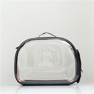 Переноска для животных, 42×32×28 с, прозрачная, розовая