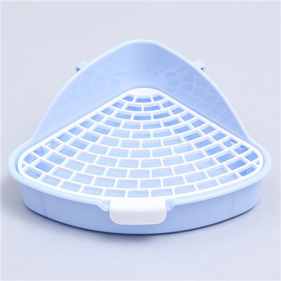 Туалет для кроликов и хорьков «Пижон», 24×18×11 см, угловой, пластик, синий