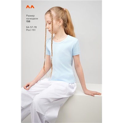 Футболка для девочки в рубчик из рибаны Happyfox