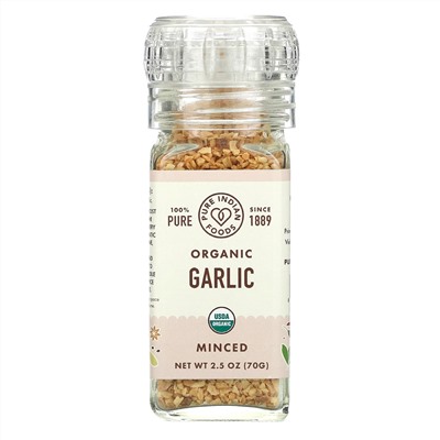 Pure Indian Foods, Organic Garlic, Minced, 2.5 oz (70 g)