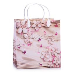 Пакет "Жемчужные цветочки" мягкий пластик (260х240х140)