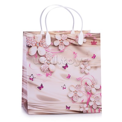 Пакет "Жемчужные цветочки" мягкий пластик (260х240х140)