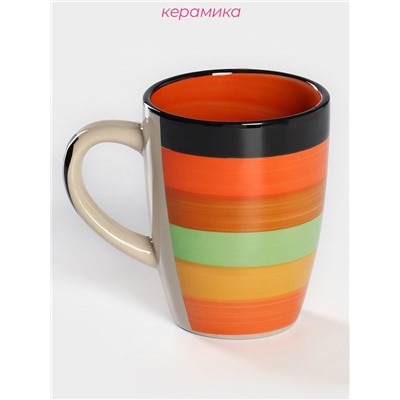 Кружка Доляна «Индия», 300 мл, керамика, оранжевая