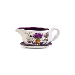 Горшок для цветов в форме кувшина «Агнес: лаванда» керамический, с поддоном, 1.1 л, 25×11×11 см, бело-фиолетовый