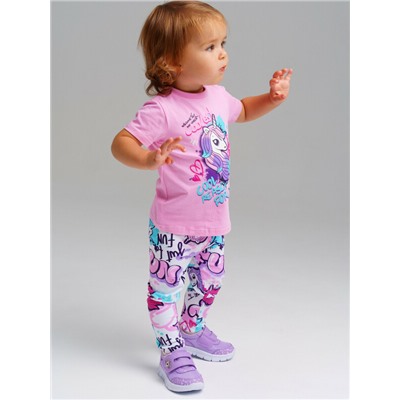 Комплект детский трикотажный для девочек: фуфайка (футболка), брюки (легинсы)