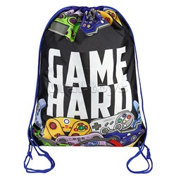 Мешок для сменной обуви, 1 отделение, "Атрибуты геймеров -1"  уплотненный, двойной шнурок