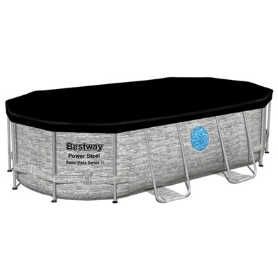 Бассейн каркасный Bestway Power Steel Swim Vista, 427×250×100, фильтр-насос, лестница, тент, 56714
