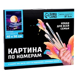 Картина по номерам на холсте с подрамником «Луна на закате», 40×50 см