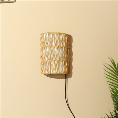 Светильник настенный из ротанга «Нафиса», 1×120 Вт, Е27, 16×10×23 см