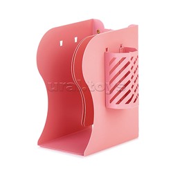 Подставка для учебников и книг "Slider" 19x14,7x9 см, металлическая, телескопическая, окрашенная, розовая, вес 800 г, с подставкой для пишущих принадлежностей, с противоскользящими ножками, в картонной коробке