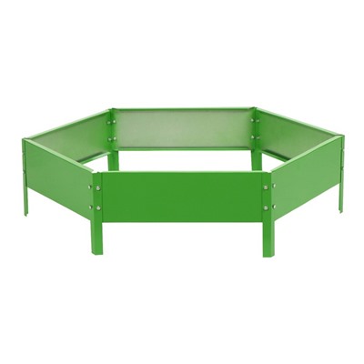 Клумба оцинкованная, d=100 см, высота бортика 15 см, ярко-зелёная, Greengo