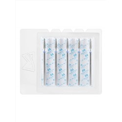 MANITA Фреза алмазная пламя острое удлиненное для аппаратного маникюра 866.104.243.100.023 ФАП-2.3-10С, синяя насечка, ø 2,3 мм, 5 шт. 28367