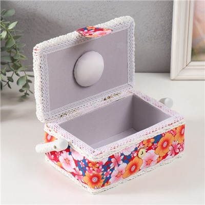 Шкатулка для рукоделия и шитья «Японский сад», хранение ниток, иголок, мелочи, 18×12×9.5 см