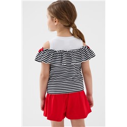 Комплект трикотажный для девочек: джемпер (футболка), шорты PLAYTODAY, 1243226