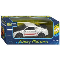 Белая инерционная машинка Спорткар с дизайном die-cast,1:32, открывающиеся двери