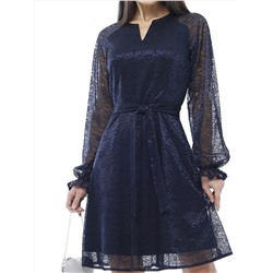 Платье темно-синее из гипюра