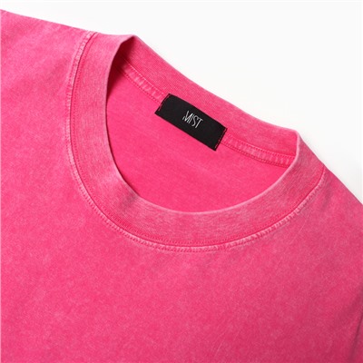Футболка женская из вареного хлопка Mist Don't touch me, размер 50-52, розовая