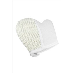 Dewal Beauty Мочалка для тела рукавичка, лен, хлопок, натуральный цвет KRISTALLER, 1109255