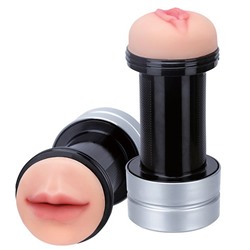 Двусторонний мастурбатор REALSTUFF 2 IN 1 HUMMER MOUTH   VAGINA - ротик и вагина