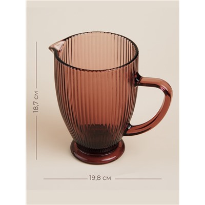 Кувшин SL Home «Модерн», 1.2 л, 19.5×13×18.5 см, стекло, розовый