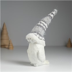 Фигурка полистоун «Птица пучеглазая в серой шапке», 6.5×8×23 см