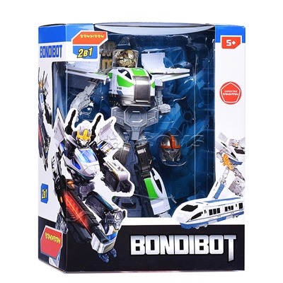 Трансформер 2в1 Bondibot. Робот-поезд, цвет зелёный, BOX 27,6х21,3х10,9см
