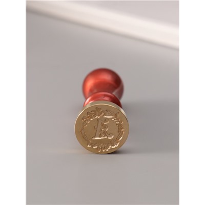 Печать для сургуча с пластиковой ручкой «Венок с буквой A», 2.5×2.5×6.3 см