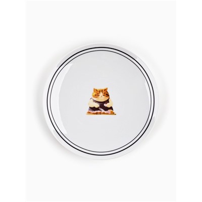 Тарелка плоская керамическая «Котик», d=20 см
