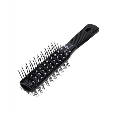 Kristaller Расческа для волос туннельная / Двусторонняя 2156B, пластиковые штифты, 20,5 см, черный 27927
