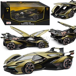 Машинка die-cast Lamborghini V12 Vision Gran Turismo, 1:18, зелёная,