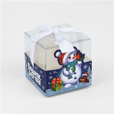 Коробка подарочная новогодняя складная «Снеговик», 7×7×7 см