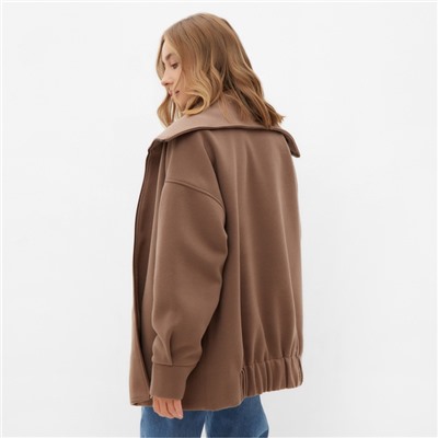 Жакет женский демисезонный MINAKU: Casual Collection, бежевый, размер 46