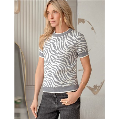 Джемпер жаккардовой вязки с кашемиром