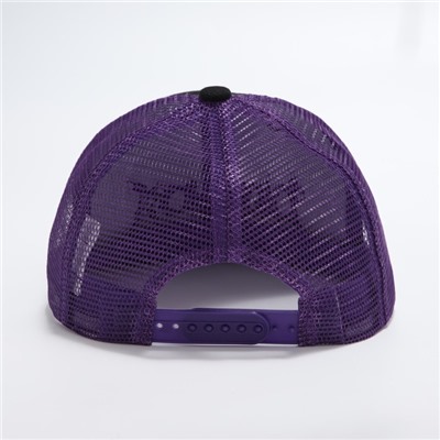 Кепка мужская с прямым козырьком Demon, чёрная, сетка, р-р 56