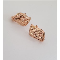 Серьги Дубай ювелирная бижутерия позолота, рифленые 54808, арт. 214.828
