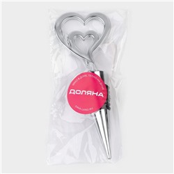 Пробка для бутылки Доляна «Двойное сердце», 11.5 см, цвет серебристый